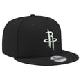 thumbnail image 3 of Men's New Era Houston Rockets Black & White 9FIFTY Snapback Hat, 3 of 4