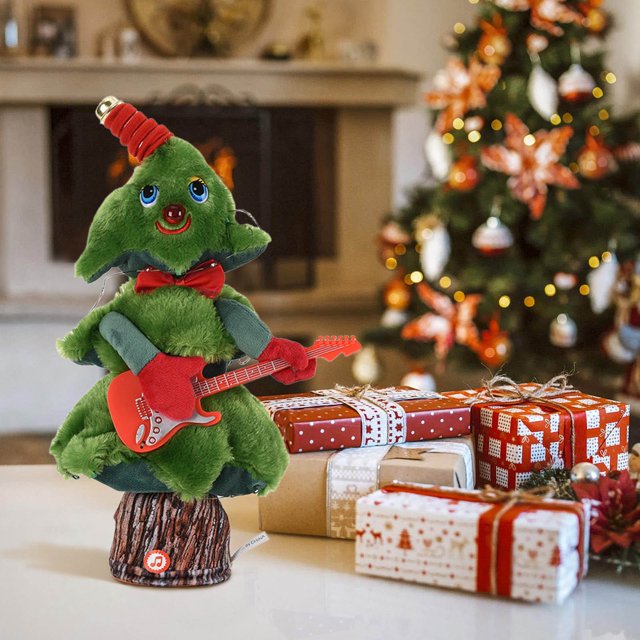 Animated Musical Festive Tree Toy Plays Eight Holiday Melodies with Performance for Kids Entertainment and Party