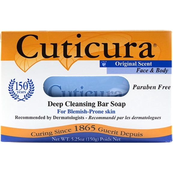 Cuticura Deep Cleansing Bar Soap Moisturizing, Original Scent, 5.25oz, 5-Pack