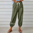 thumbnail image 2 of ameIAEA Womens Elastic Waisted Drawstring Pants Wide Leg Print Casual Trousers with Pockets, 2 of 3