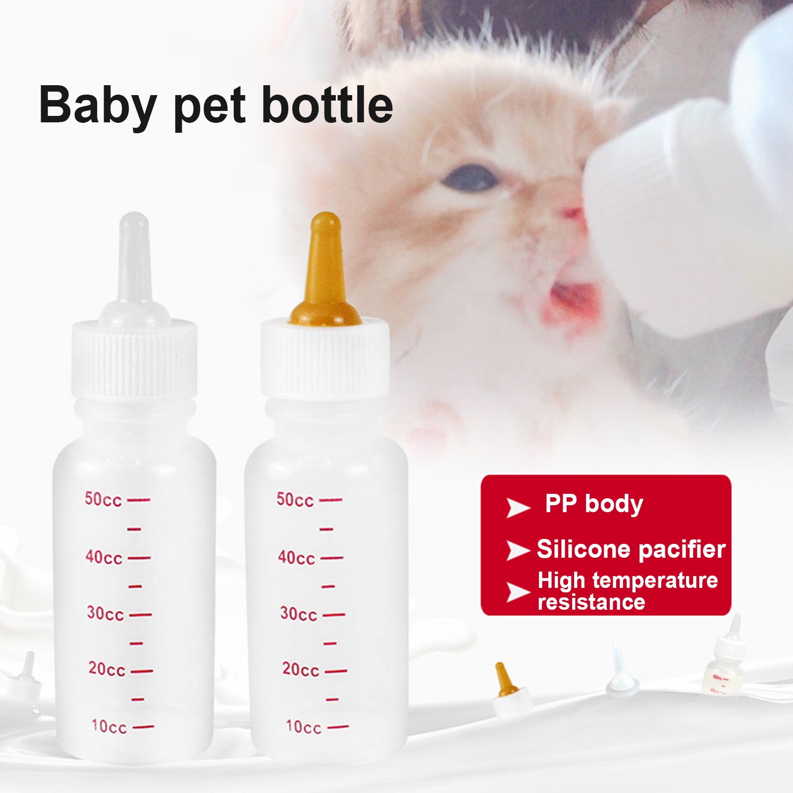 Pet Milk Bottle 30ml Silicone Nipple Small Animal Feeding Hamster Cat Dogs`Puppy 