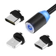 thumbnail image 2 of Paquete de 4 cables de carga magnéticos, cable de teléfono con bobinado automático 3 en 1 de alta calidad, 2 of 5