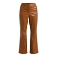 thumbnail image 5 of Scoop Women's and Women's Plus Faux Leather High Waisted Trouser Pants, 32 Inseam, Sizes 0-28W, 5 of 5