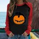 thumbnail image 2 of Moda mujer primavera patchwork impreso manga larga cuello redondo casual tee tops Pompotops FGAJ4761, 2 of 5