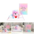 thumbnail image 2 of Bright 3D Popup Celebration Card Memorable Event Popup Greetings Card Feature Festival Plush Bear Decoration, 2 of 5