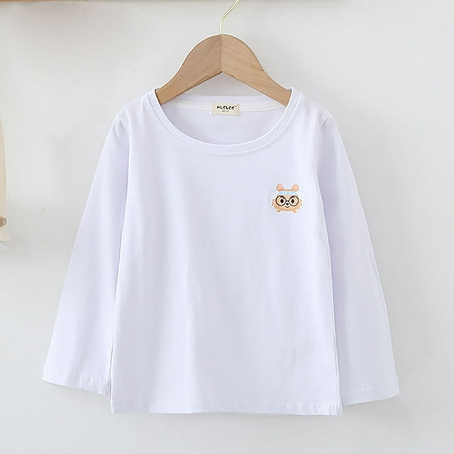 Cowsor Girls' and Toddler Fall and Holiday Embroidered Graphic Long Sleeve T-Shirts