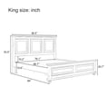 thumbnail image 6 of Euroco Wood Vintage King Size Platform Bed, Traditional Town and Country Style, White, 6 of 6
