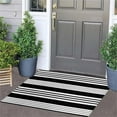 thumbnail image 7 of 43.3in×27.6in Black White Striped Doormat Washable Doormats Indoor Outdoor Rugs for Layered Front Door Mats Porch Kitchen Non Slip Bathroom Rug Room Decor Bathroom, 7 of 7
