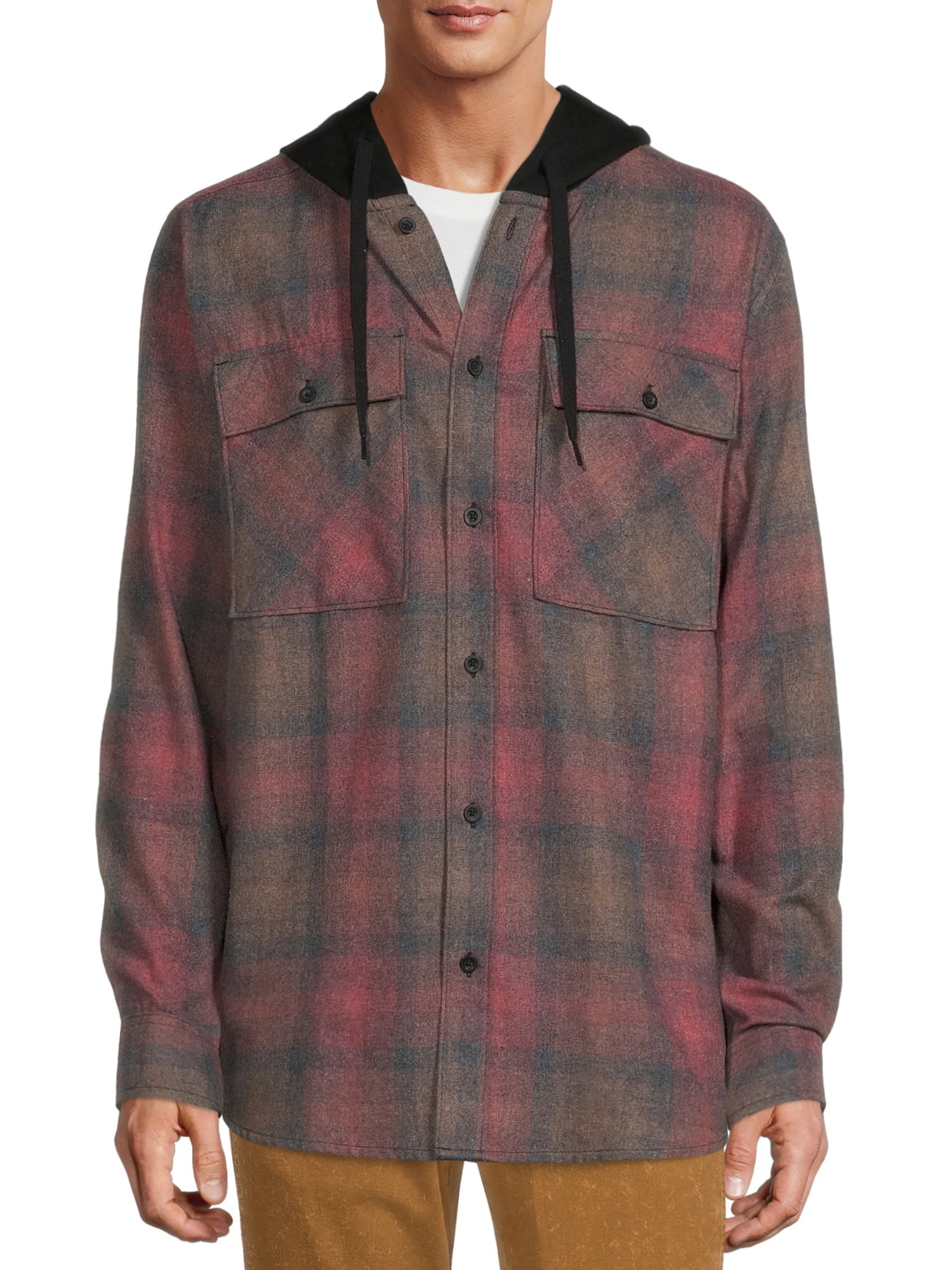 no boundaries hooded flannel