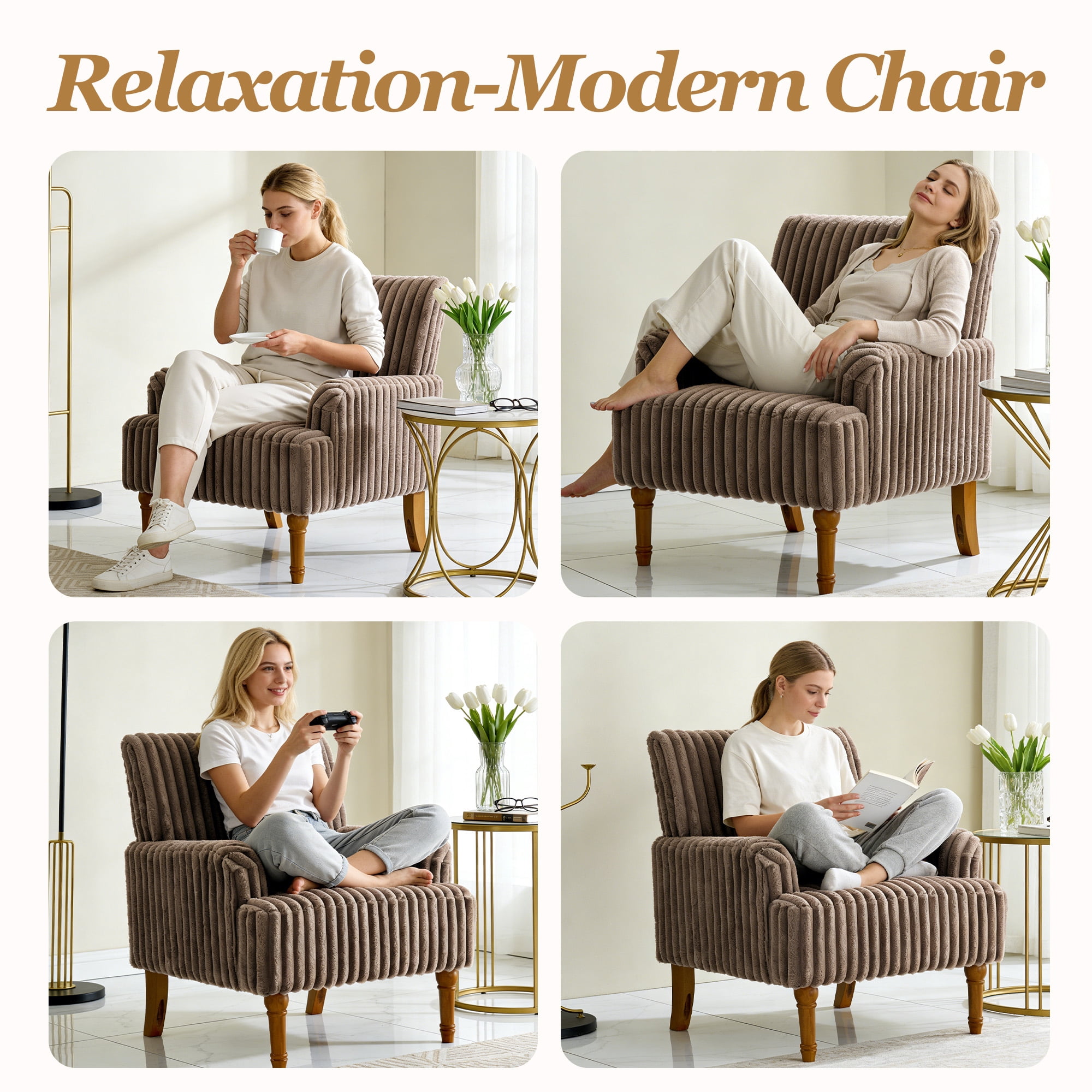 MOONMISS Accent Chair for Living Room,Coffee