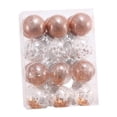thumbnail image 3 of Mornei - Juego de 24 bolas navideñas para árbol de Navidad, diseño creativo, transparente, color oro rosa, 3 of 8