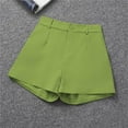 thumbnail image 4 of Womens Shorts Dressy Casual Elastic Waisted Tailored Work Shorts Dress Wide Leg Fluorescent Green 4XL, 4 of 4