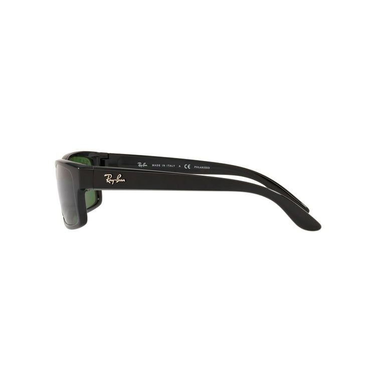 Ray-Ban RB4151-601/2P Men's Black Rectangular Green Polarized Lens