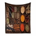 thumbnail image 1 of Spice Soft Flannel Fleece Throw Blanket, Peppers Cardamom Chili Cinnamon Cloves Garlic Turmeric and Others in a Wooden Box, Cozy Plush for Indoor and Outdoor Use, 50" x 60", Multicolor, by Ambesonne, 1 of 6