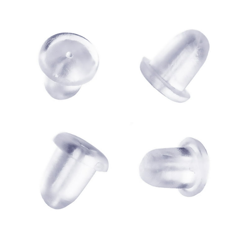 Earring Backs Rubber,200pcsSoft Clear Ear Safety Back Pads Backstops Bullet  Clutch Stopper Replacement for Fish Hook Earring Studs Hoops