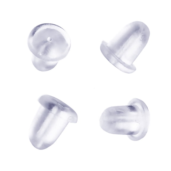senlleo Silicone Earring Backs Earring Backings 200 Pcs Soft Clear Ear Safety Back Pads Backstops Clutch Stopper Replacement for Fish Hook Earring Studs Hoops, Diameter 4mm