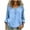 Blue, variant on Pxxlle Cotton Linen Tops for Women Casual Crewneck T Shirts Loose Solid Color Long Sleeve Shirt Blue XXL