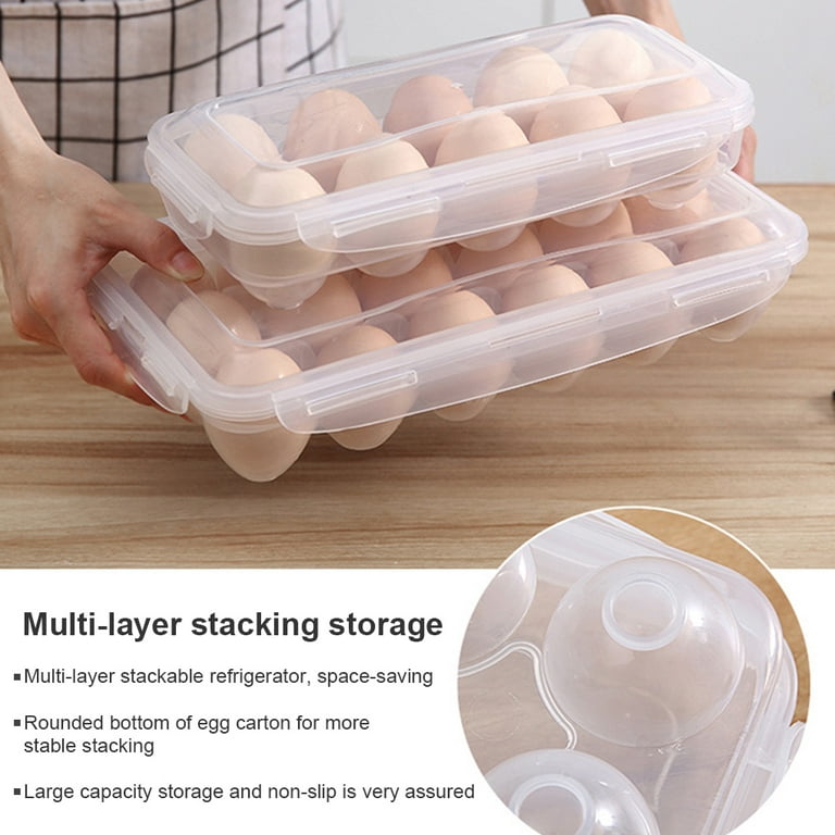 SEESPRING Egg Holder for Refrigerator, 18 Egg Container For Refrigerator,  Egg Fresh Storage Box for Fridge, Egg Storage Tray Organizer Bin, Clear  Plastic Storage Container (1 Layer) - Yahoo Shopping