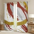 thumbnail image 2 of Grey Beige Red Brown 30%-50% Blackout Curtains Brush Strokes Oil Painting Curtains, Gradient Abstract Vintage Ombre Graffiti Living Room Curtains, Contemporary Modern Window Curtains, 2 of 5