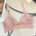 thumbnail image 2 of Loopsun Plus Size Bras for Women, French Underwear Rabbit Ear Summer Thin Lace Womens Strapless Gathering Bra Pink S/M, 2 of 3