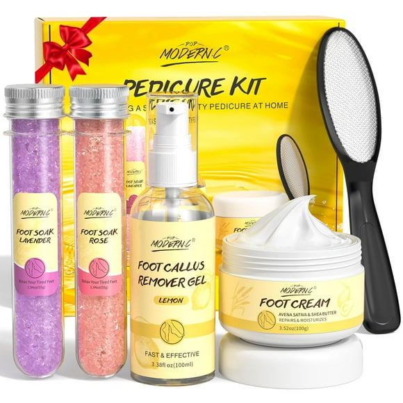 Kit de pedicura POP MODERN.C, juego de spa para pies de 5 piezas con sal para remojar los pies