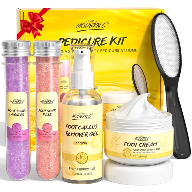 Kit de pedicura POP MODERN.C, juego de spa para pies de 5 piezas con sal para remojar los pies
