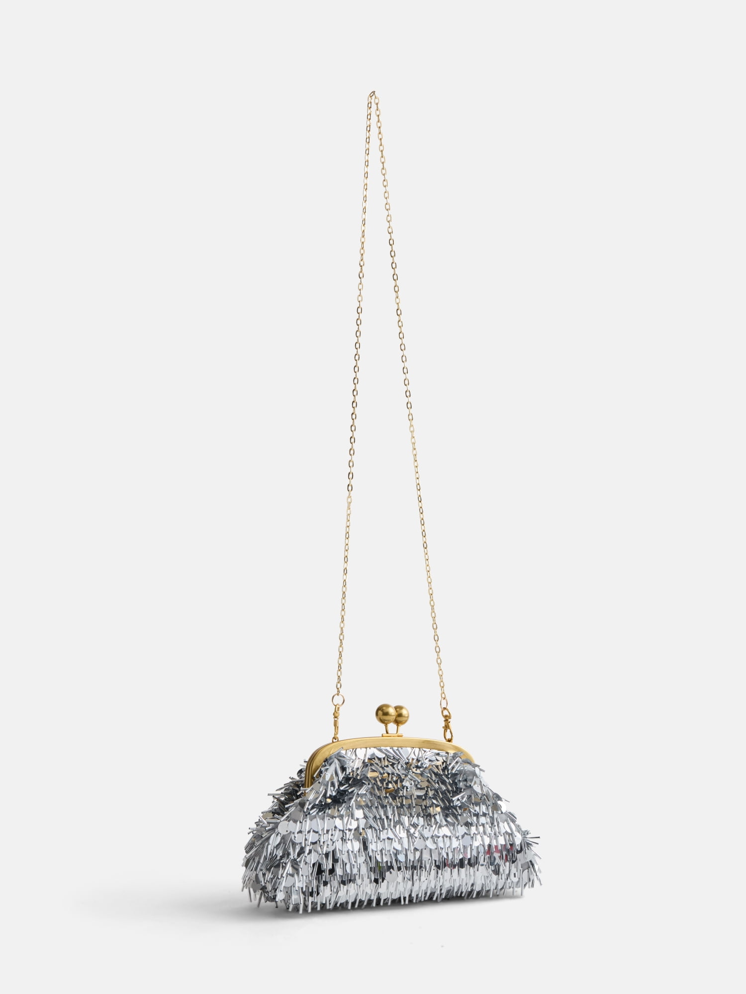 Free Assembly Women's Sequin Clutch, Silver