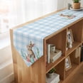 thumbnail image 4 of Blue Easter Table Runner Linen Burlap Table Runner 90 Inches Long Bunny Eggs Spring Floral Stripes Farmhouse Dresser Scarves for Kitchen Island Coffee Dining Party Wedding Holiday Decor 13"x90", 4 of 8
