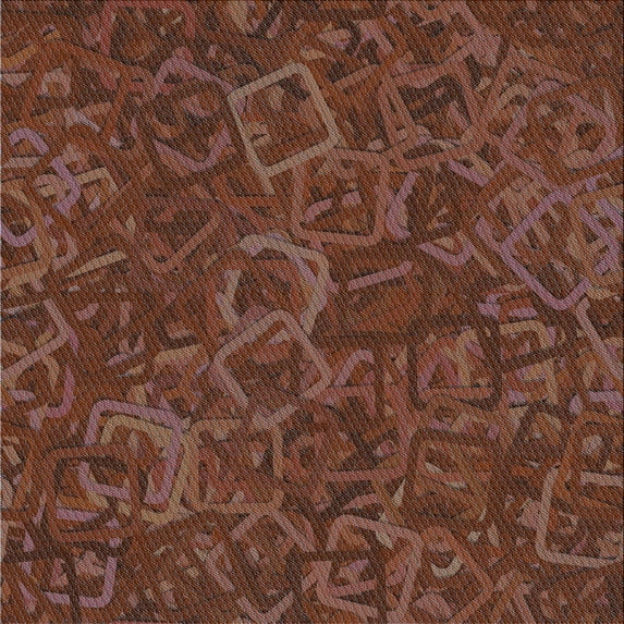 Ahgly Company Machine Washable Indoor Square Transitional Sienna Brown Area Rugs, 5' Square