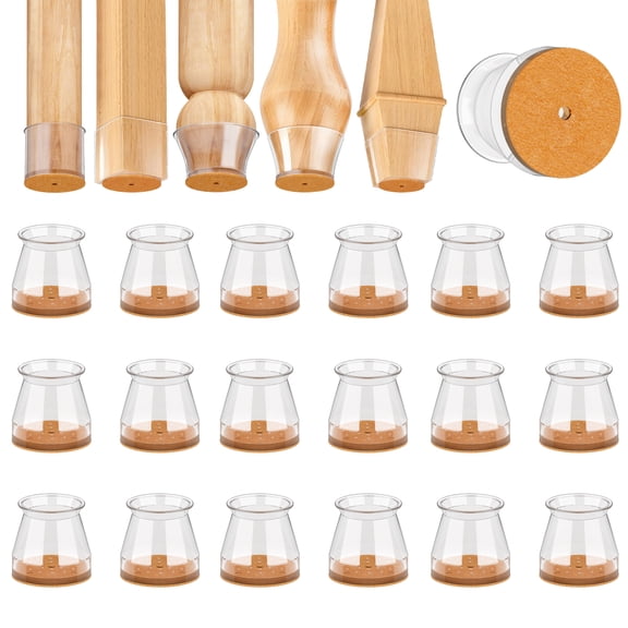 24 Pcs Chair Leg Floor Protectors for Hardwood Floors Silicone Covers Felt Pads Furniture Leg Caps Anti-Scratch Reduce Noise Fit (1-5/16" to 2")