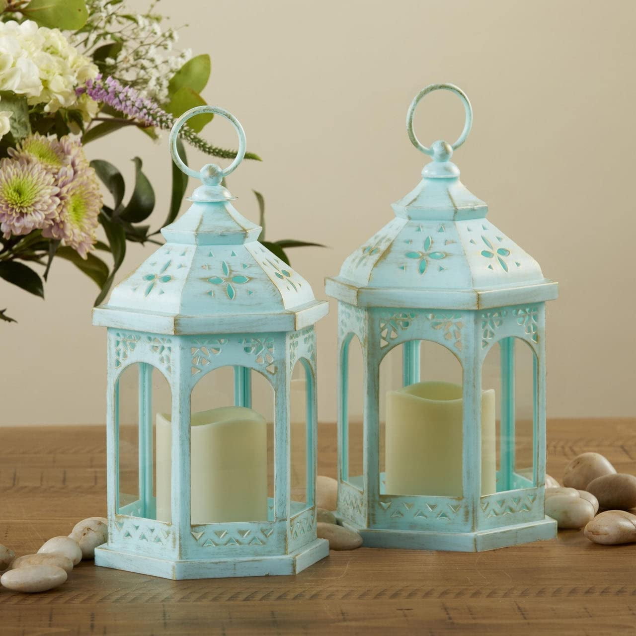 LED Decorative Lanterns Set of 6 Kate Aspen Vintage Rustic Home