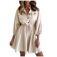 thumbnail image 1 of Nueva solapa camisa de un solo pecho europeo y americano bolsillo corbata vestido casual mujeres Pompotops  hdfakjf9408, 1 of 5
