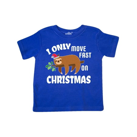 

Inktastic Funny Christmas Sloth I Only Move Fast on Christmas Gift Toddler Boy or Toddler Girl T-Shirt