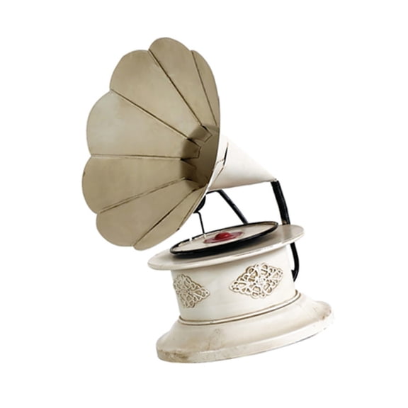 Jesscasday Vintage Metal Gramophone Art Piece Wedding Anniversary Gift Home Tabletop Decors