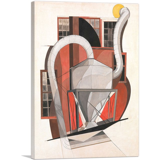 ARTCANVAS Machinery 1920 Canvas Art Print by Charles Demuth - Size: 40" x 26" (1.50" Deep)