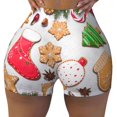 thumbnail image 2 of Goofa Christmas Gingerbread Cookies Printed Workout Shorts Women Seamless Scrunch Butt Lifting High Waisted Gym Booty Shorts Elastic Workout Shorts-Medium, 2 of 8