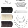 thumbnail image 5 of Weaving Needle Combo Deal 3 Thread with Needle for Making Wig Sewing Hair Weft Hair Weave Big Medium and Small C Shape Curved Needle with J I Needle (10 Needle, 3 Thread Black, Brown, Blonde), 5 of 5