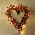 thumbnail image 7 of Yatlte Valentine's Day Heart Wreath, Grapevine Red Berry for Indoor Outdoor Decorations, Artificial Red Berries Wreath with LED Lights for Valentines Day Gift Hang Indoor Decor, 7 of 7