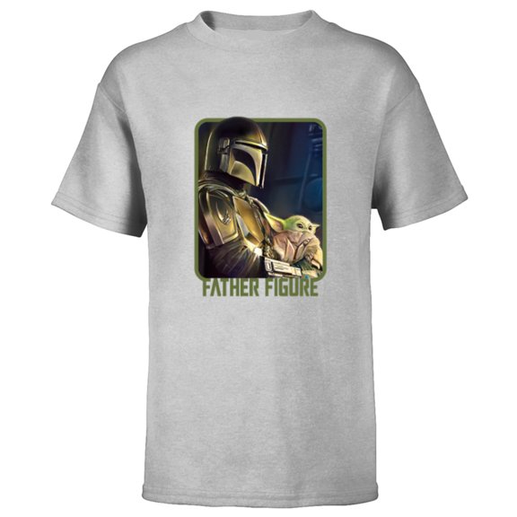 Star Wars The Mandalorian and the Child Father Figure - Short Sleeve T-Shirt for Kids - Customized-Athletic Heather