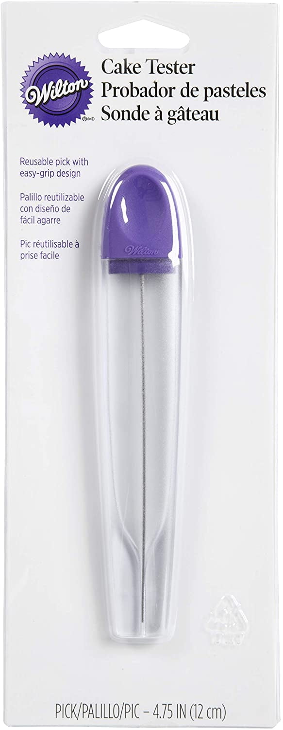 Choice 5 7/8 Cake Tester with Purple Handle and Plastic Storage Case