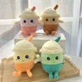 thumbnail image 3 of Plush Milk Tea Cup Keychain Cute Cartoon Embroidery Face Fuzzy Soft Stuffed Bubble Tea Cup Car Key Ring Pendant DIY Backpack Ornament Birthday Gift, 3 of 10