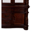 thumbnail image 4 of Benjara Oversized Crown Top Wooden Hutch and Buffet with Glass Doors, Cherry Brown, 4 of 5