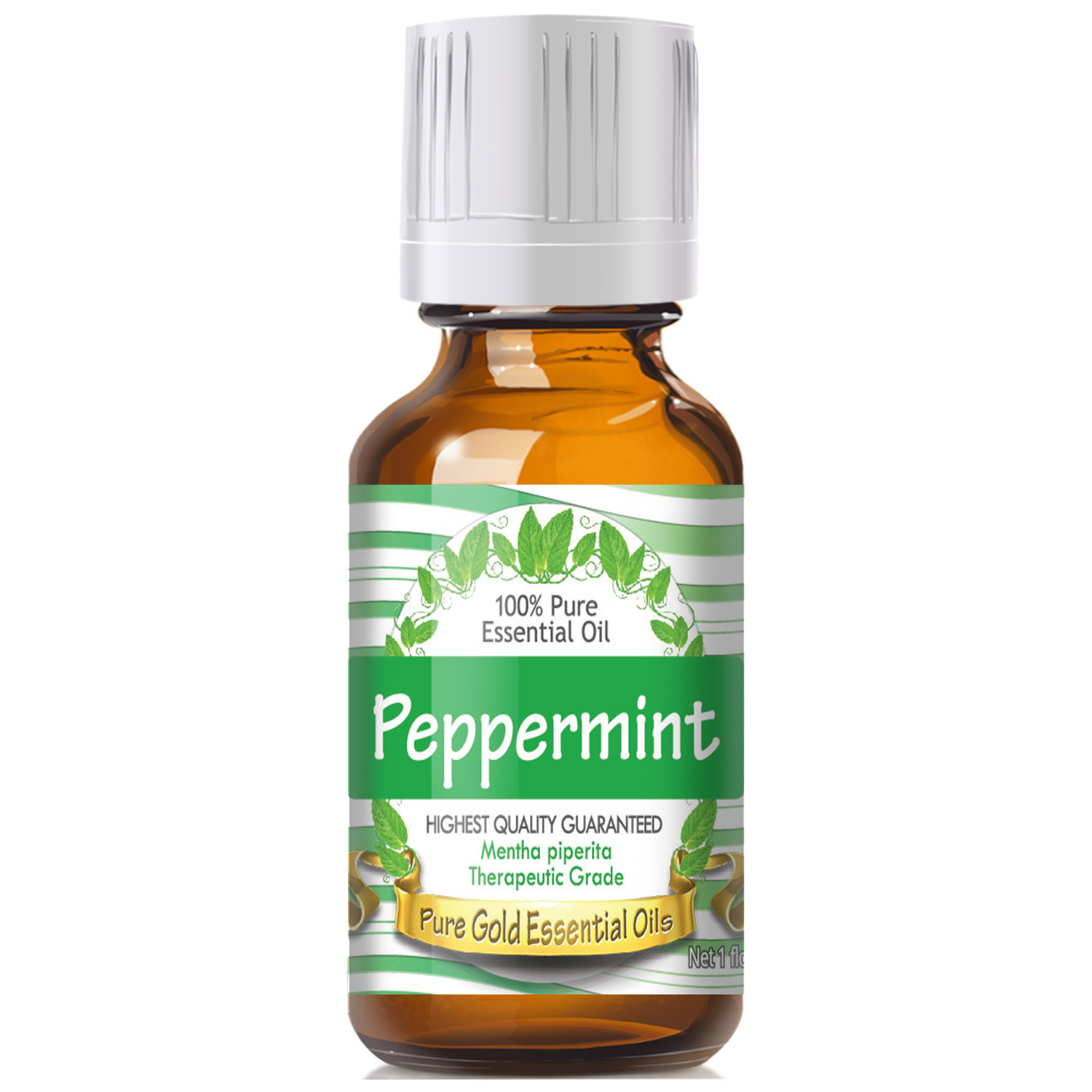 Pure Gold Peppermint Essential Oil, 100 Natural & Undiluted, 30ml