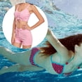 thumbnail image 3 of Decodeary Women Swimsuit Drawstring Strapped Solid Color Wireless Padded Sports Set Summer Vacation Polyester Swimwear Ladies Pink XL, 3 of 6