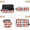 thumbnail image 2 of Hair Tools Storage with Heat Resistant Mat- Gray and Orange Diamonds Printed Curling Iron Travel Bag/Flat Iron Case for Women, 2 of 8