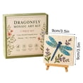 thumbnail image 2 of GWAAMB Dragonfly Mosaic Art Kit, DIY Acrylic Bead Craft on Mini Wooden Easel with Floral Accents, 0.17 fl oz Adhesive, Relaxing Hobby Gift, F, 2 of 6