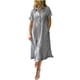 thumbnail image 2 of mfyjkho Vestidos para mujer, Vestido informal de manga corta con solapa y botones para mujer, estampado a rayas Vestidos de playa para mujer xxl, 2 of 6