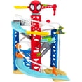 thumbnail image 4 of Marvel Spidey and His Amazing Friends Construction Zone Chaos Track Set - 2-Foot High Dual Race Track with Zip Line, Play Zones, and Exclusive Vehicles, 4 of 9