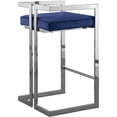 thumbnail image 4 of Home Square 2 Piece Velvet Counter Stool Set with Gray Metal Base in Navy, 4 of 4