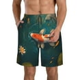 thumbnail image 1 of Balery Koi Pond Lilies Traje de Baño Estilo Hawaiano para Hombre, Shorts de Secado Rápido con Bolsillos-XX-Large, 1 of 6